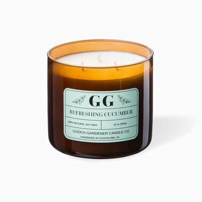 Candle with a label on a white background